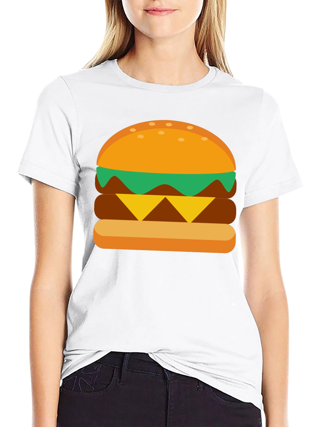 Burger Graphic Tee - Casual Cotton T-Shirt