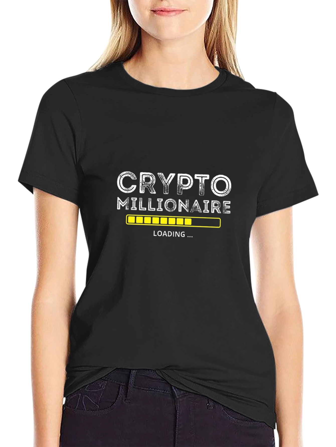 Crypto Millionaire Loading Black T-Shirt