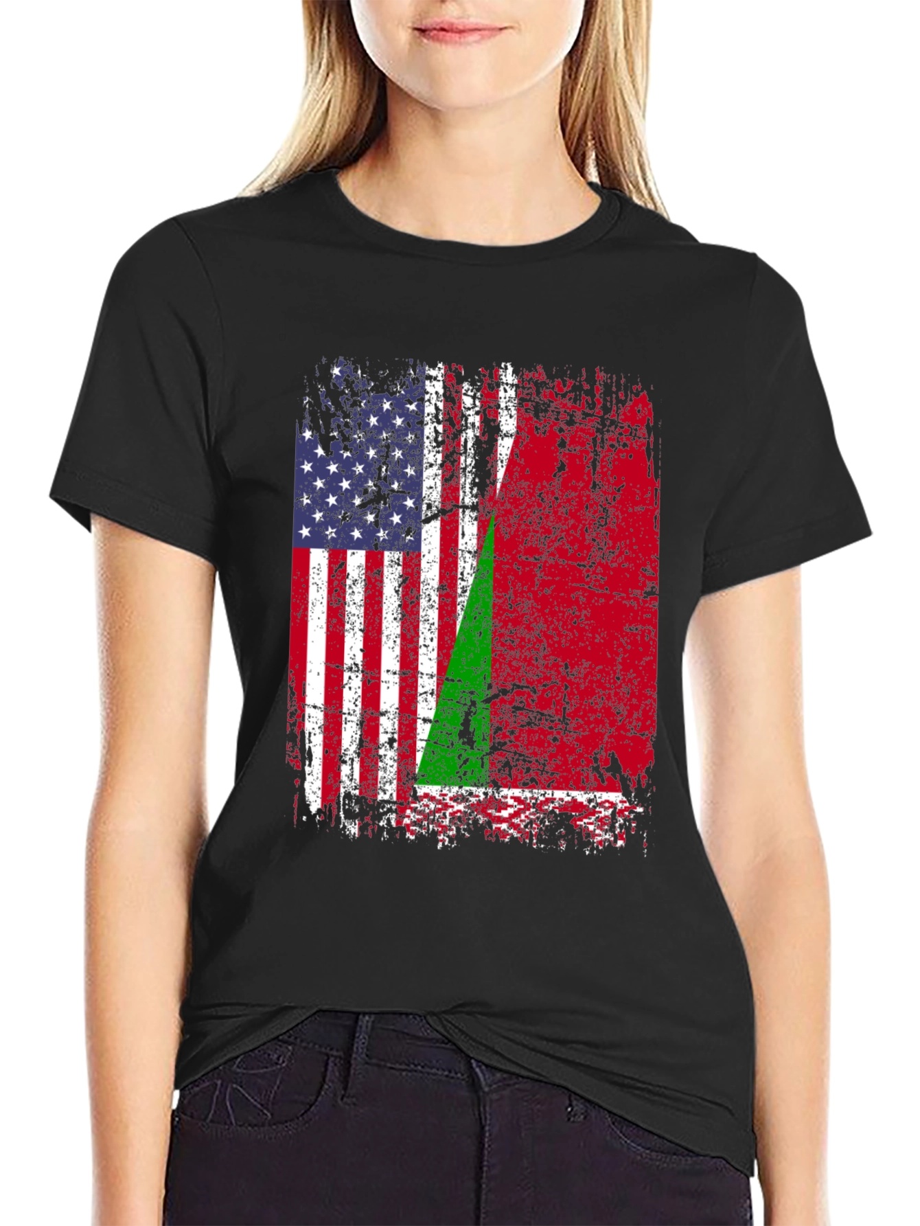USA Madagascar Flag Graphic T-Shirt