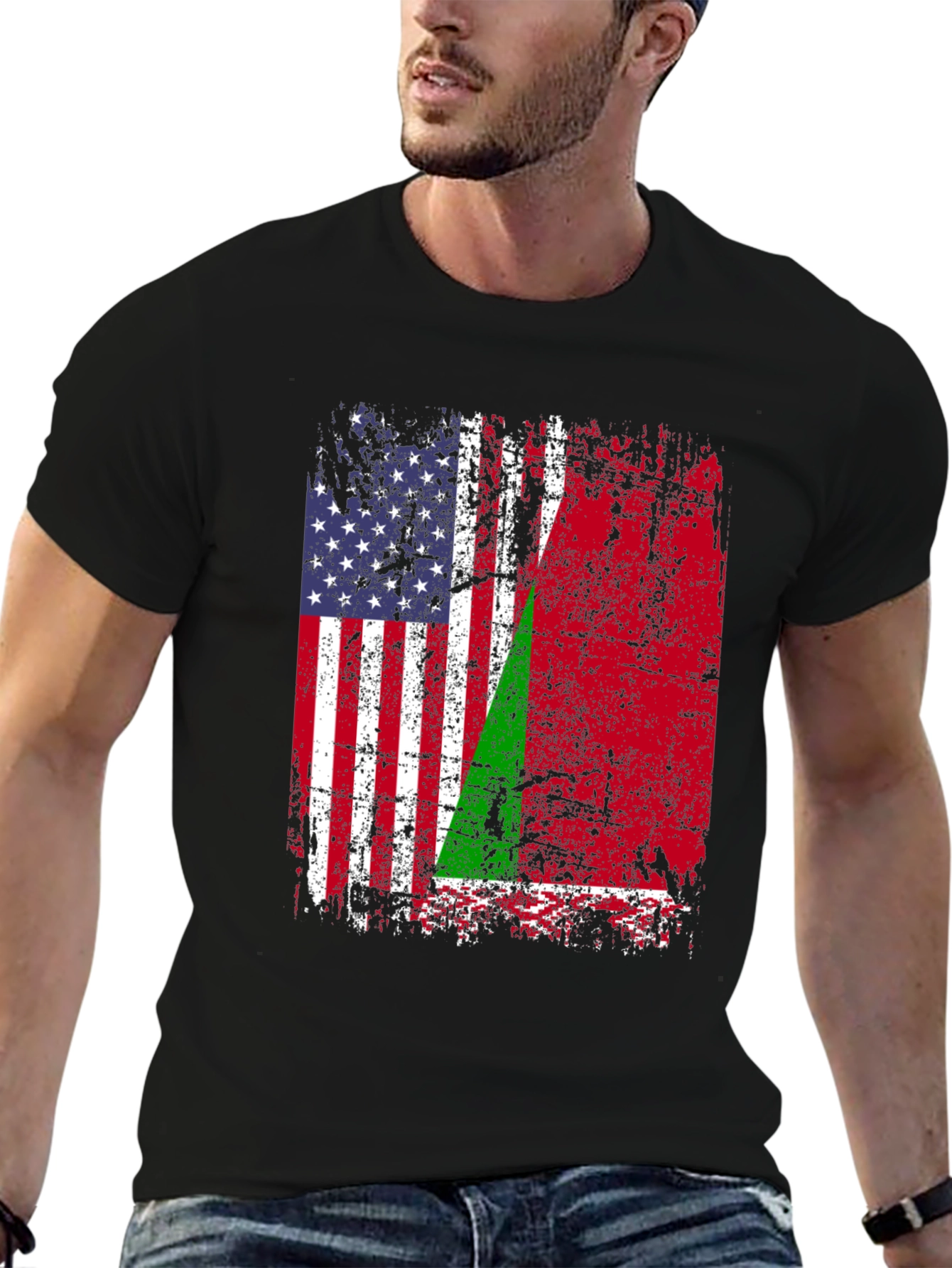 USA Madagascar Flag Graphic T-Shirt