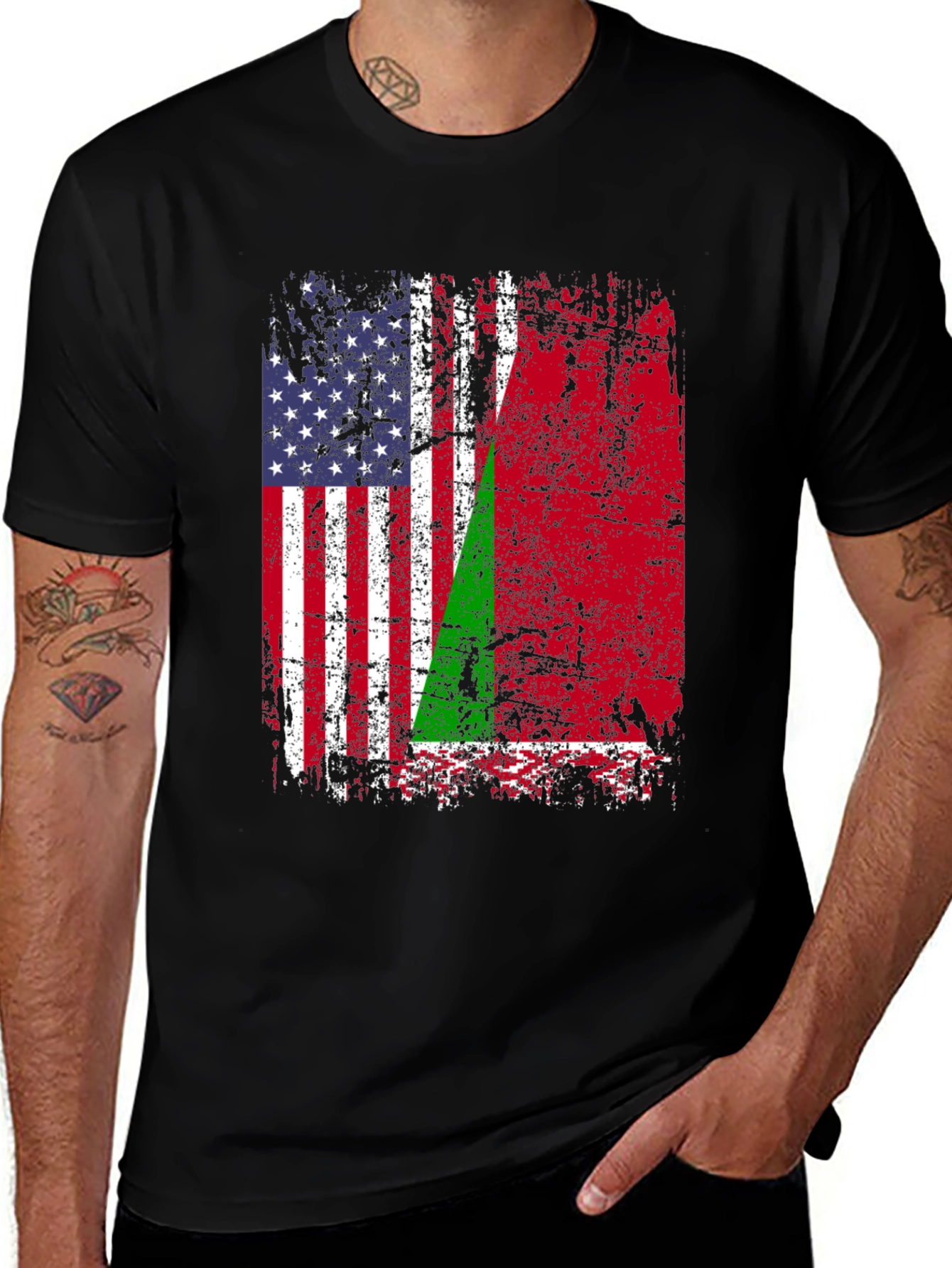 USA Madagascar Flag Graphic T-Shirt