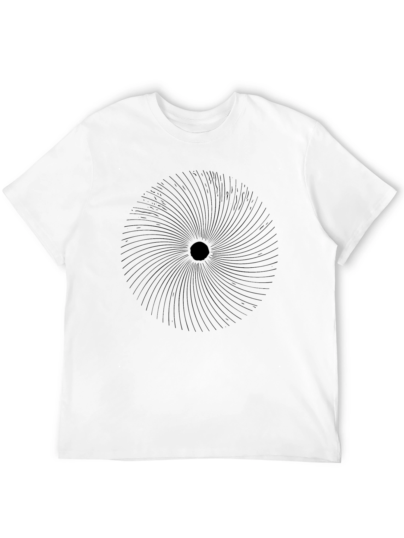 Abstract Vortex Graphic Black T-Shirt