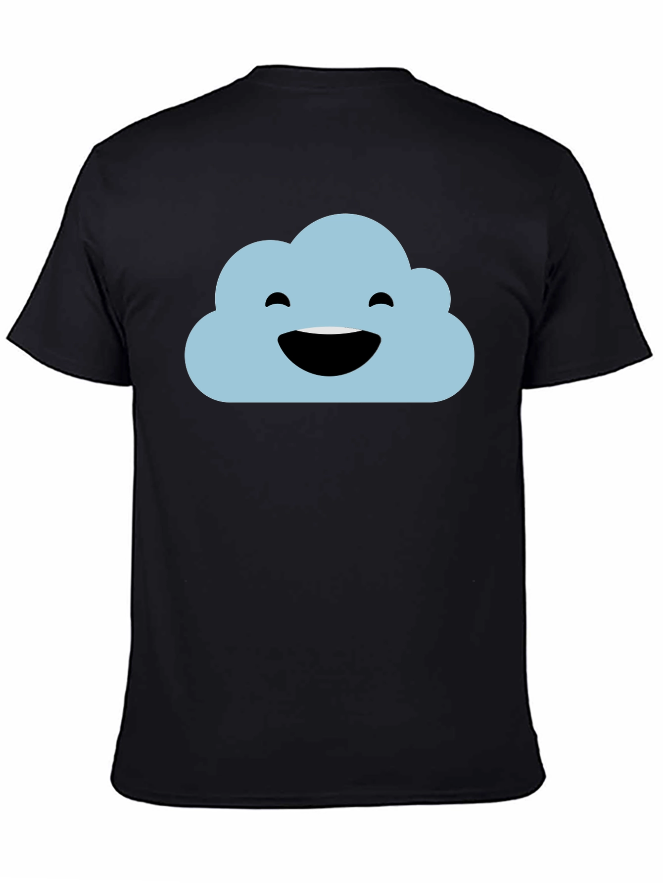 Happy Cloud Black T-Shirt - Weather Graphic Tee