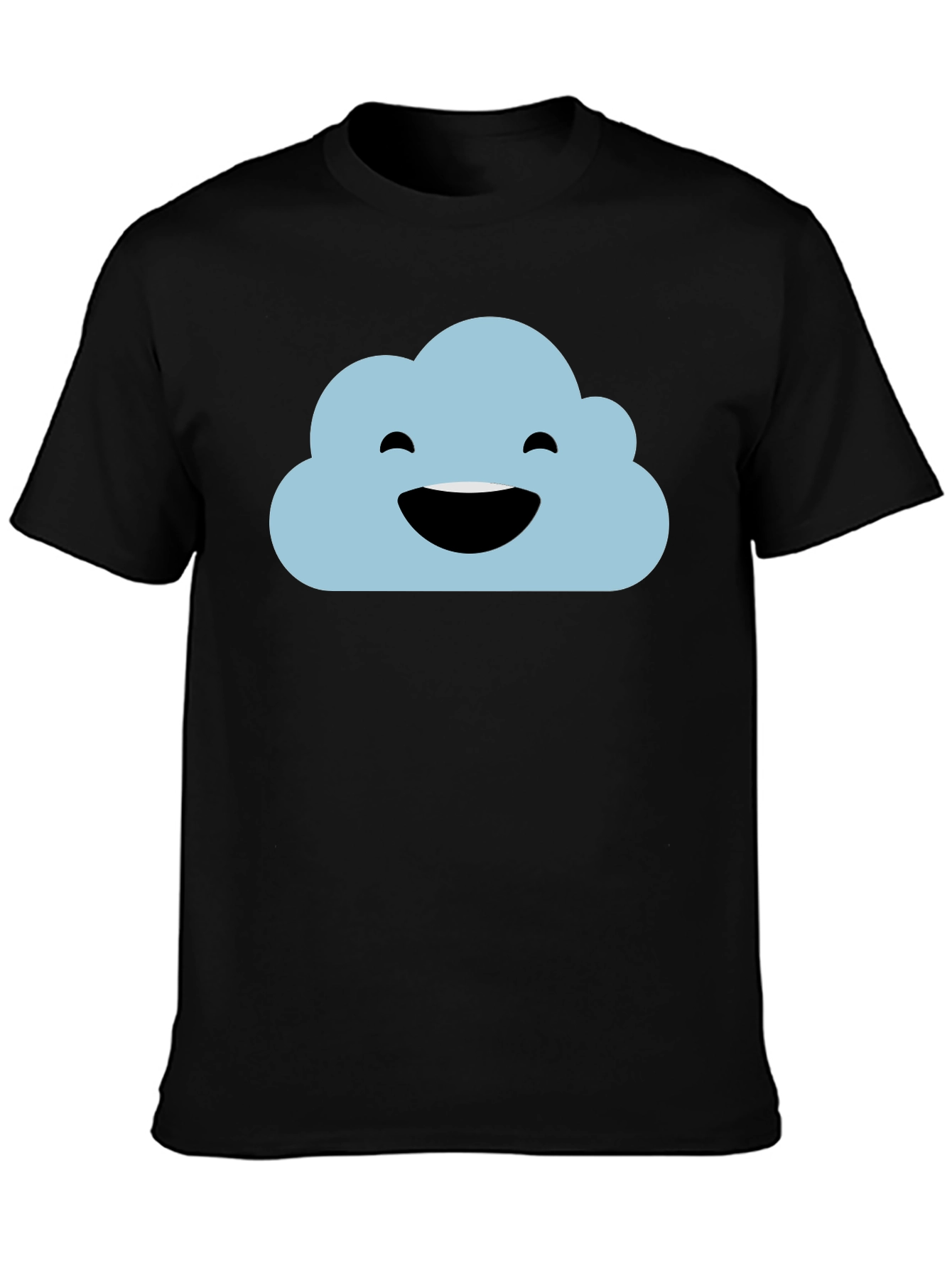 Happy Cloud Black T-Shirt - Weather Graphic Tee