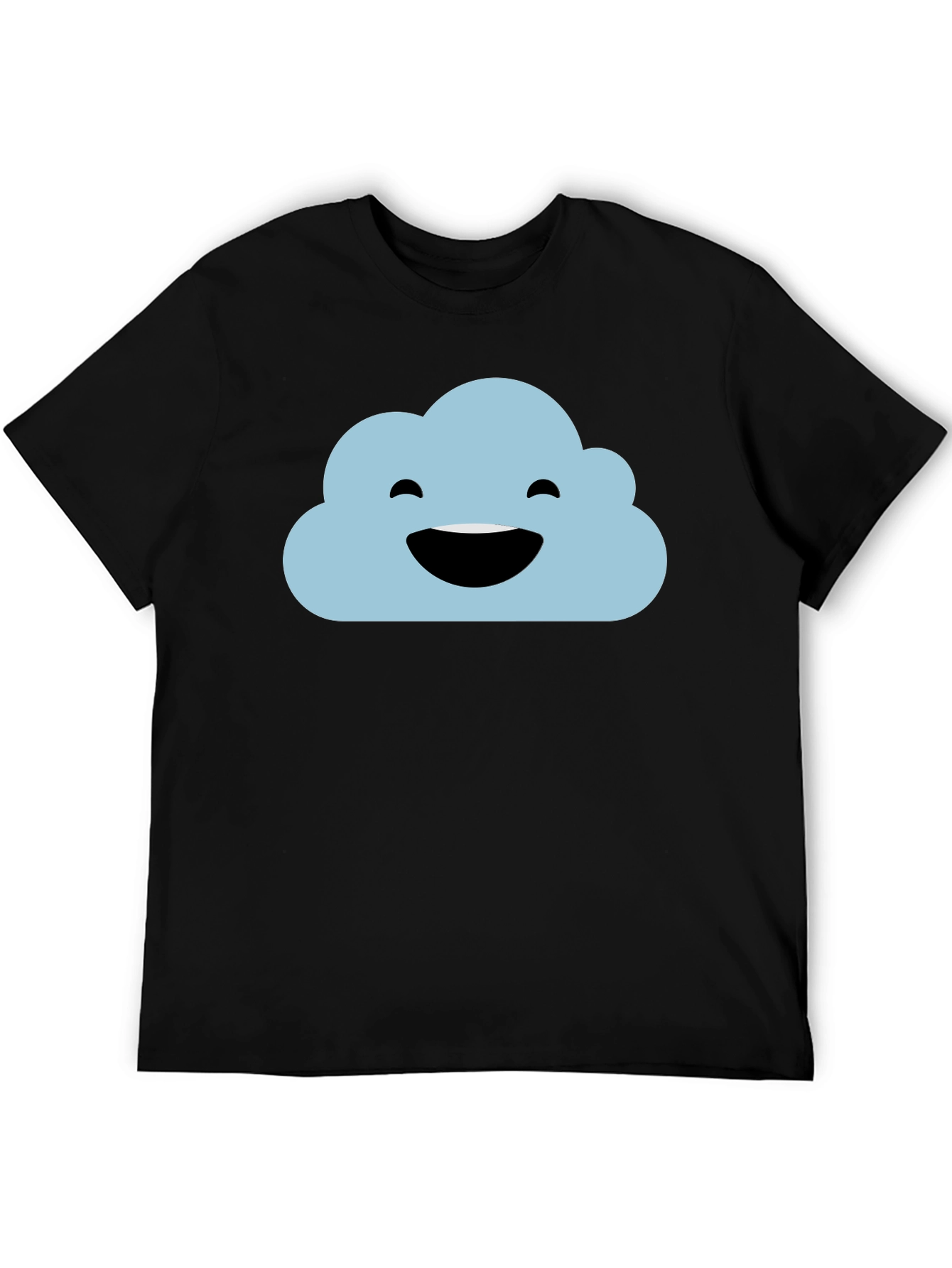 Happy Cloud Black T-Shirt - Weather Graphic Tee