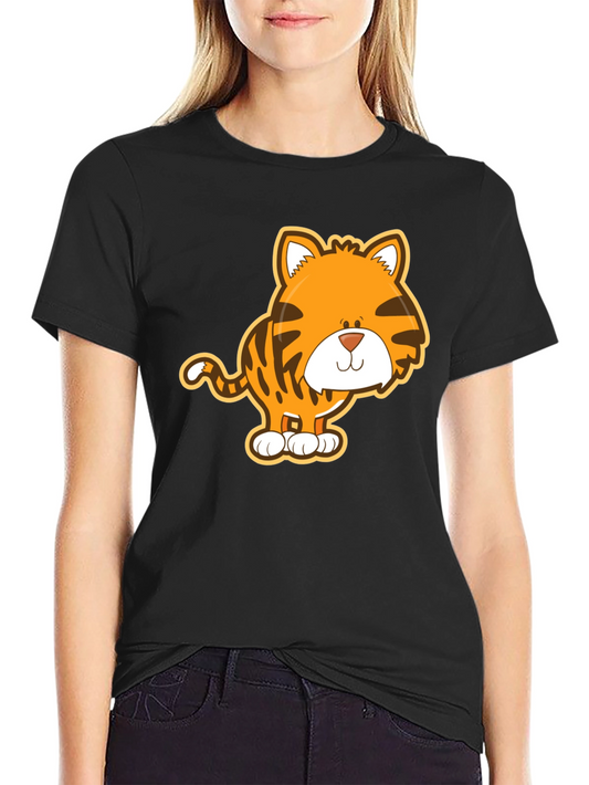 Cute Tiger Graphic Tee - Unisex Black T-Shirt