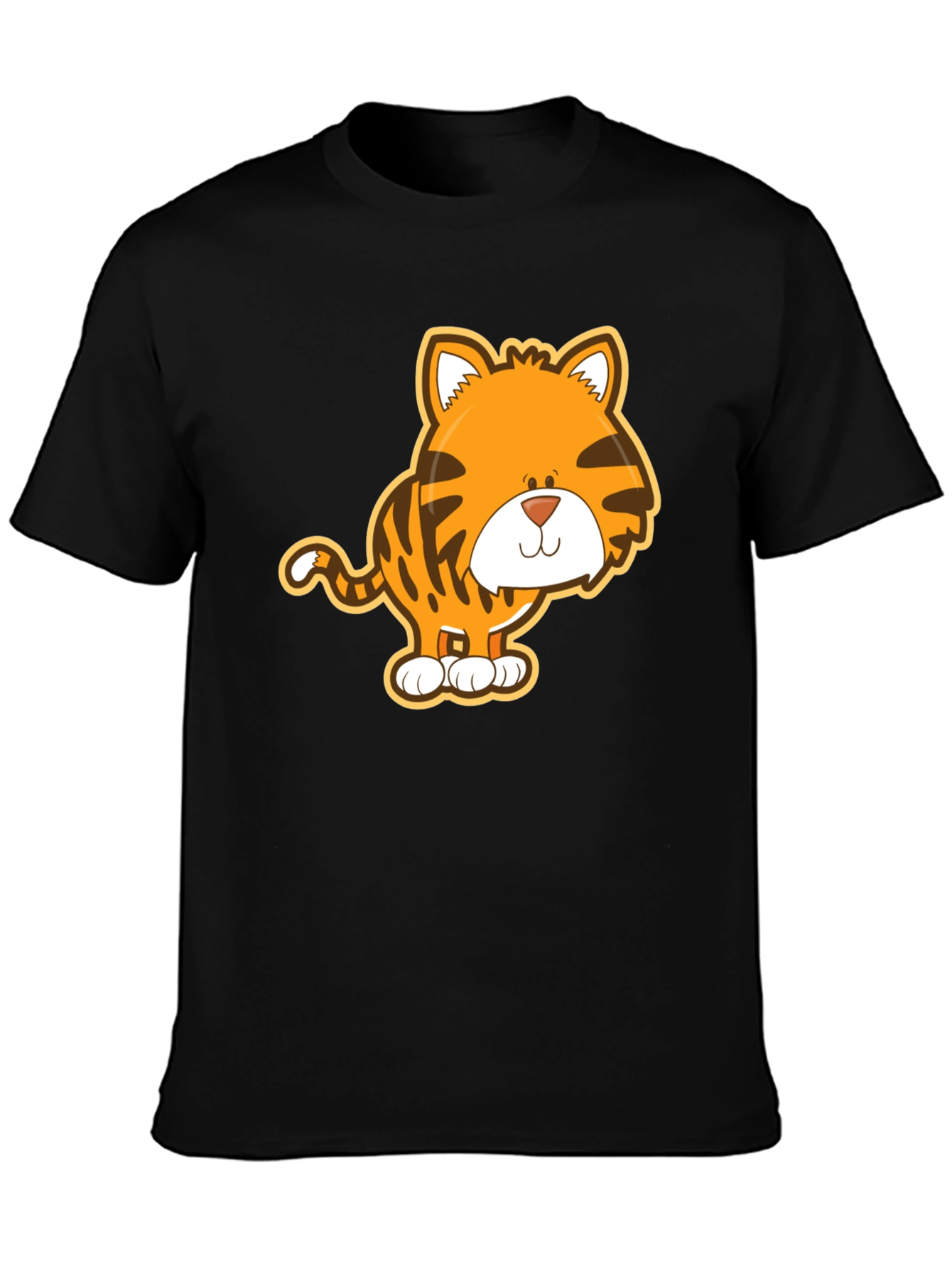 Cute Tiger Graphic Tee - Unisex Black T-Shirt
