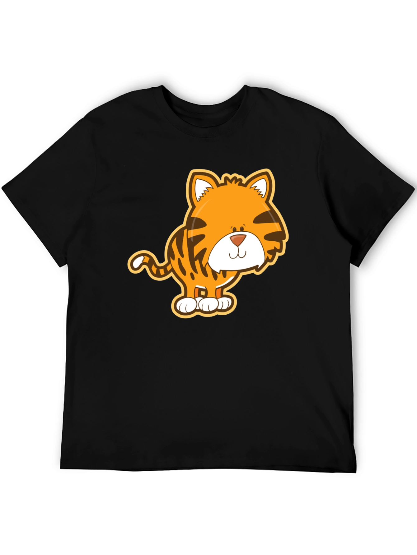 Cute Tiger Graphic Tee - Unisex Black T-Shirt