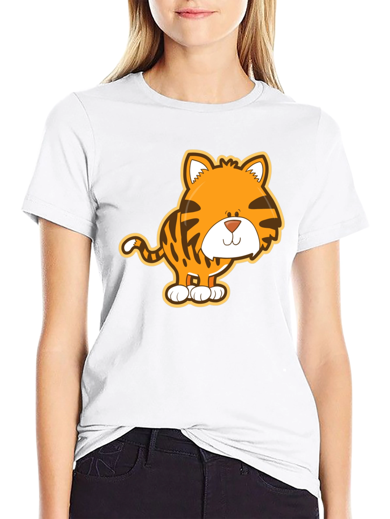 Cute Tiger Graphic Tee - Unisex Black T-Shirt