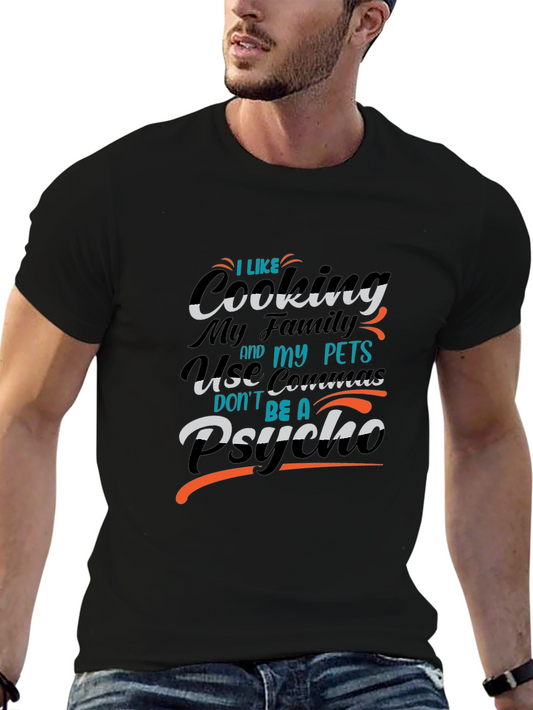 Funny Grammar T-Shirt - I Like Cooking My Family