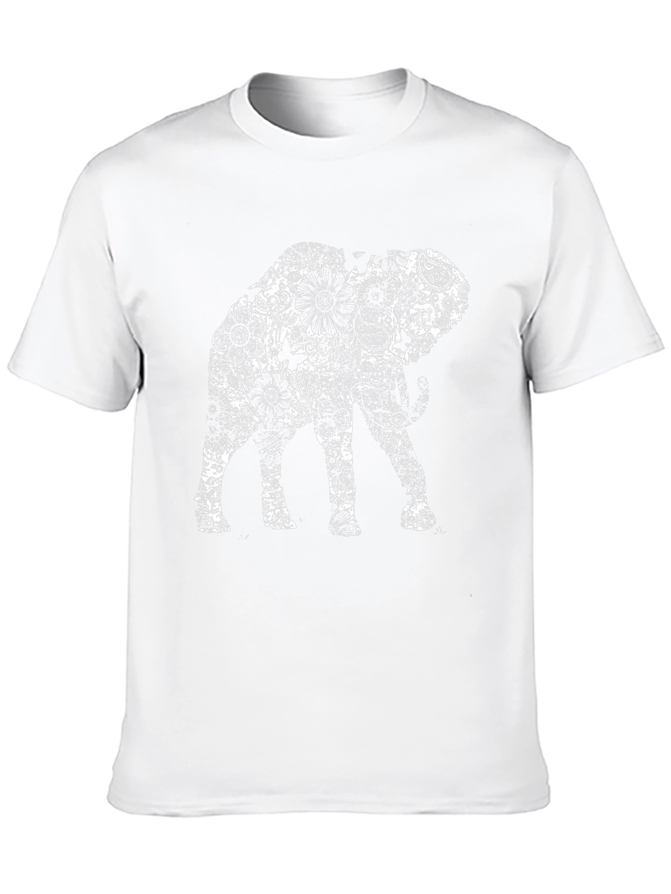 Floral Elephant Graphic Tee - Unique Print
