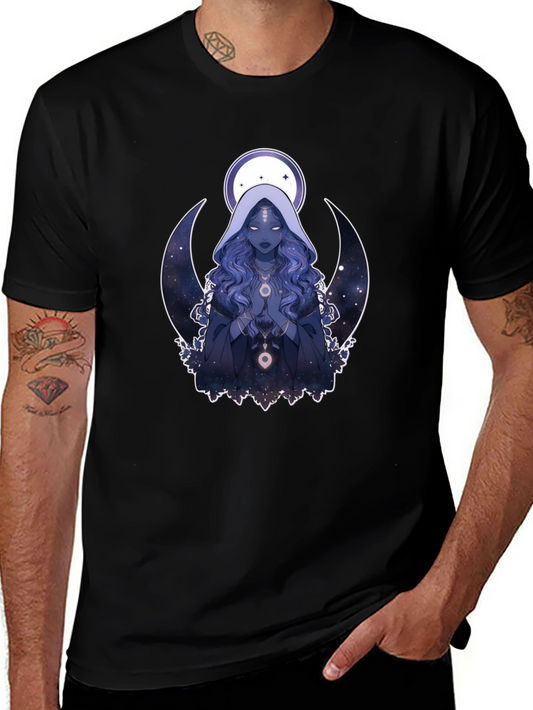 Celestial Crescent Moon T-Shirt - Unisex Black Tee