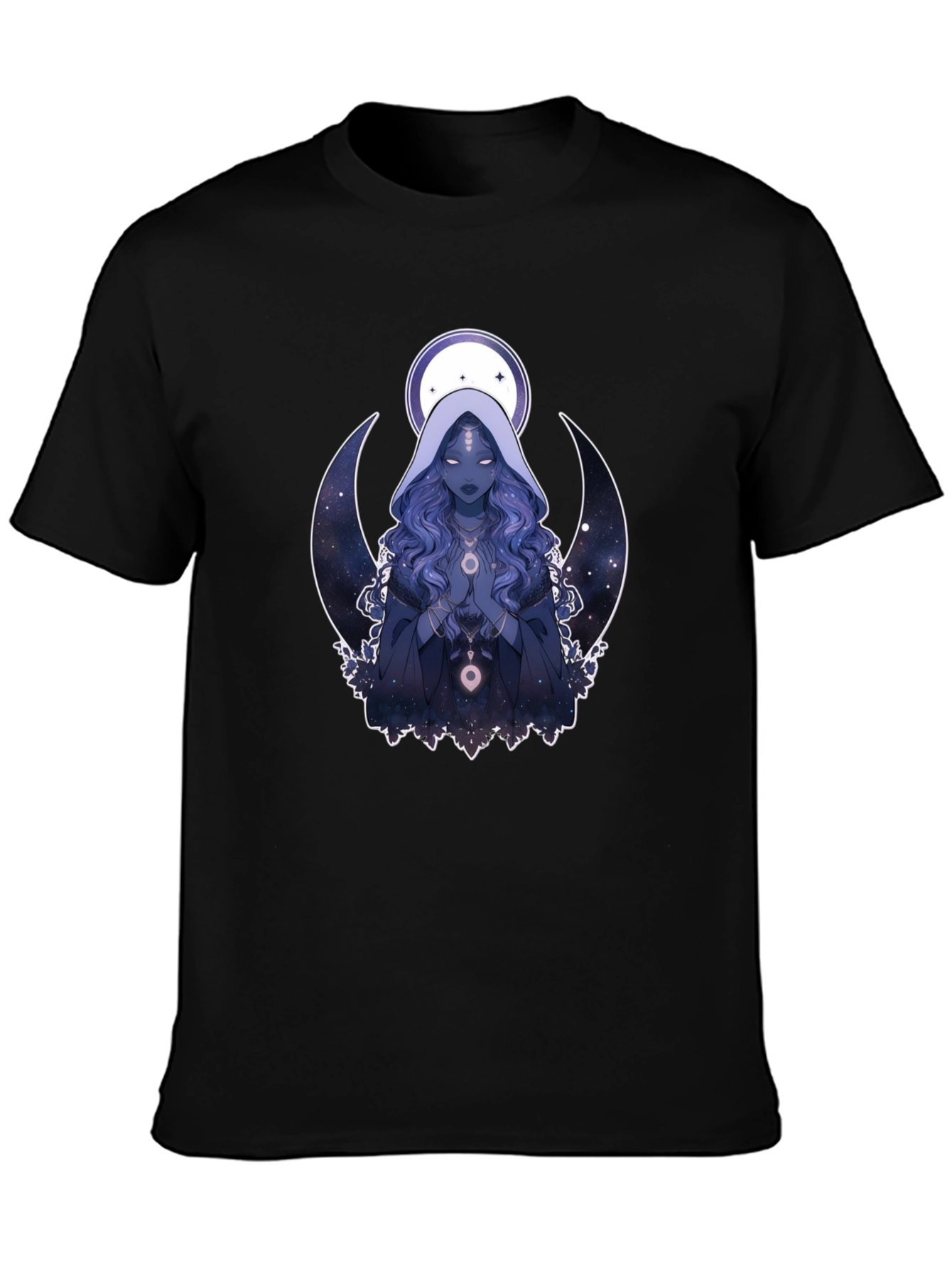 Celestial Crescent Moon T-Shirt - Unisex Black Tee