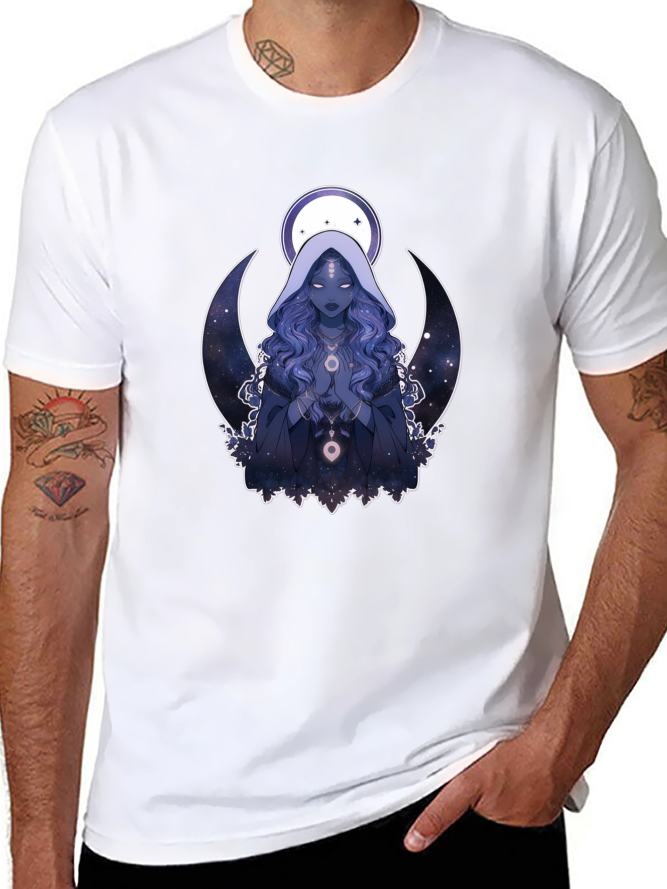Celestial Crescent Moon T-Shirt - Unisex Black Tee