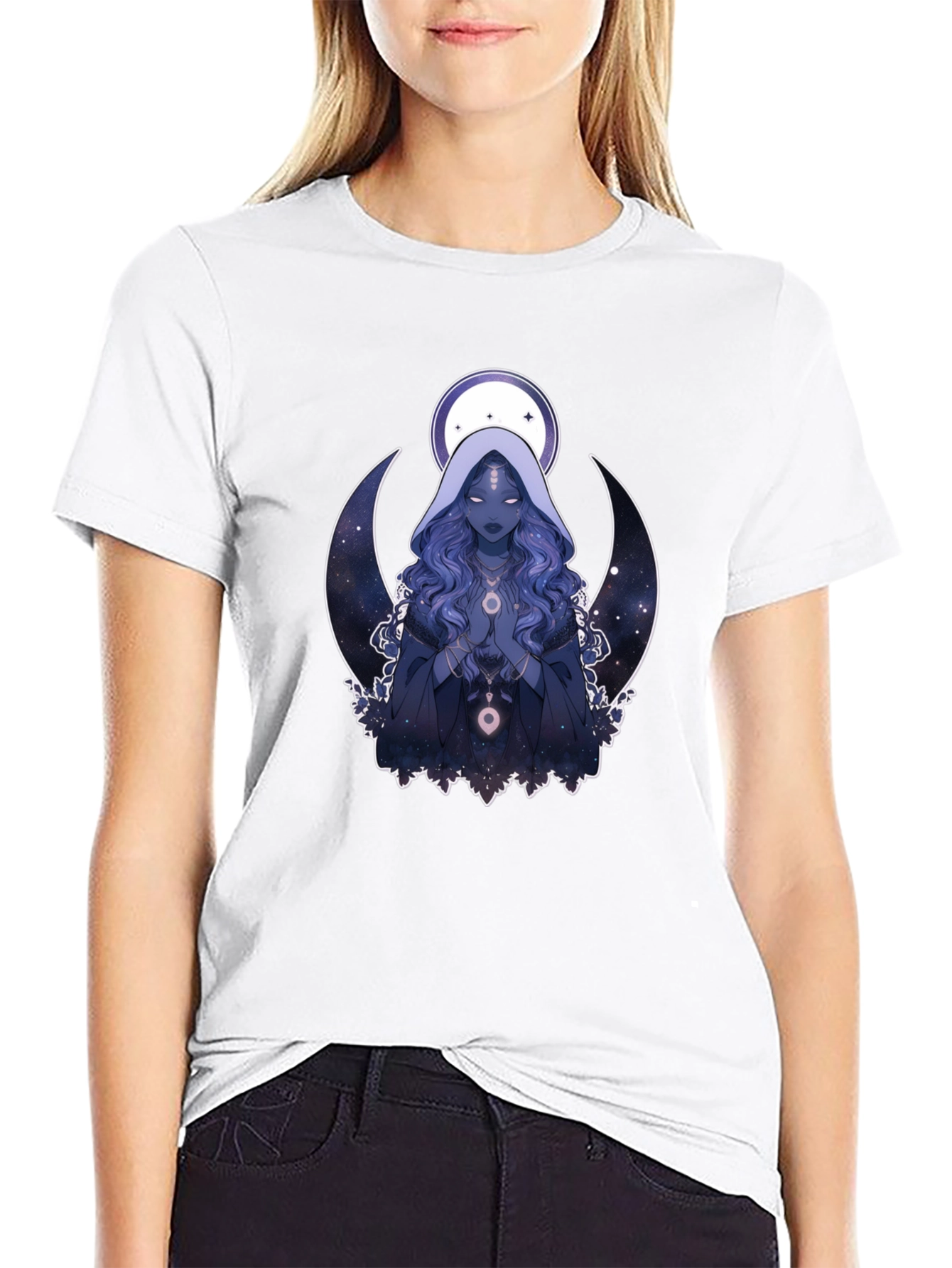 Celestial Crescent Moon T-Shirt - Unisex Black Tee