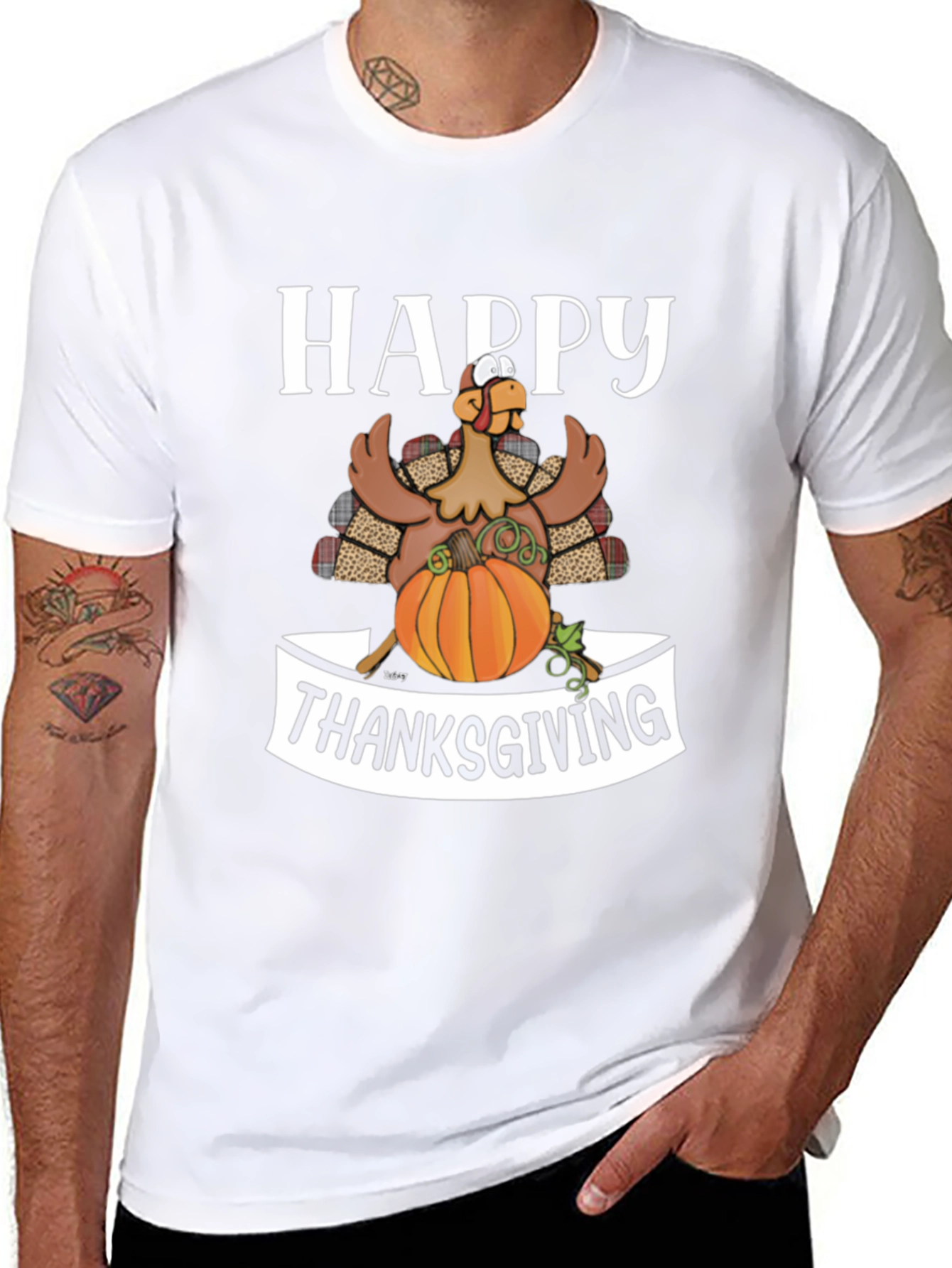 Happy Thanksgiving Turkey Graphic Tee