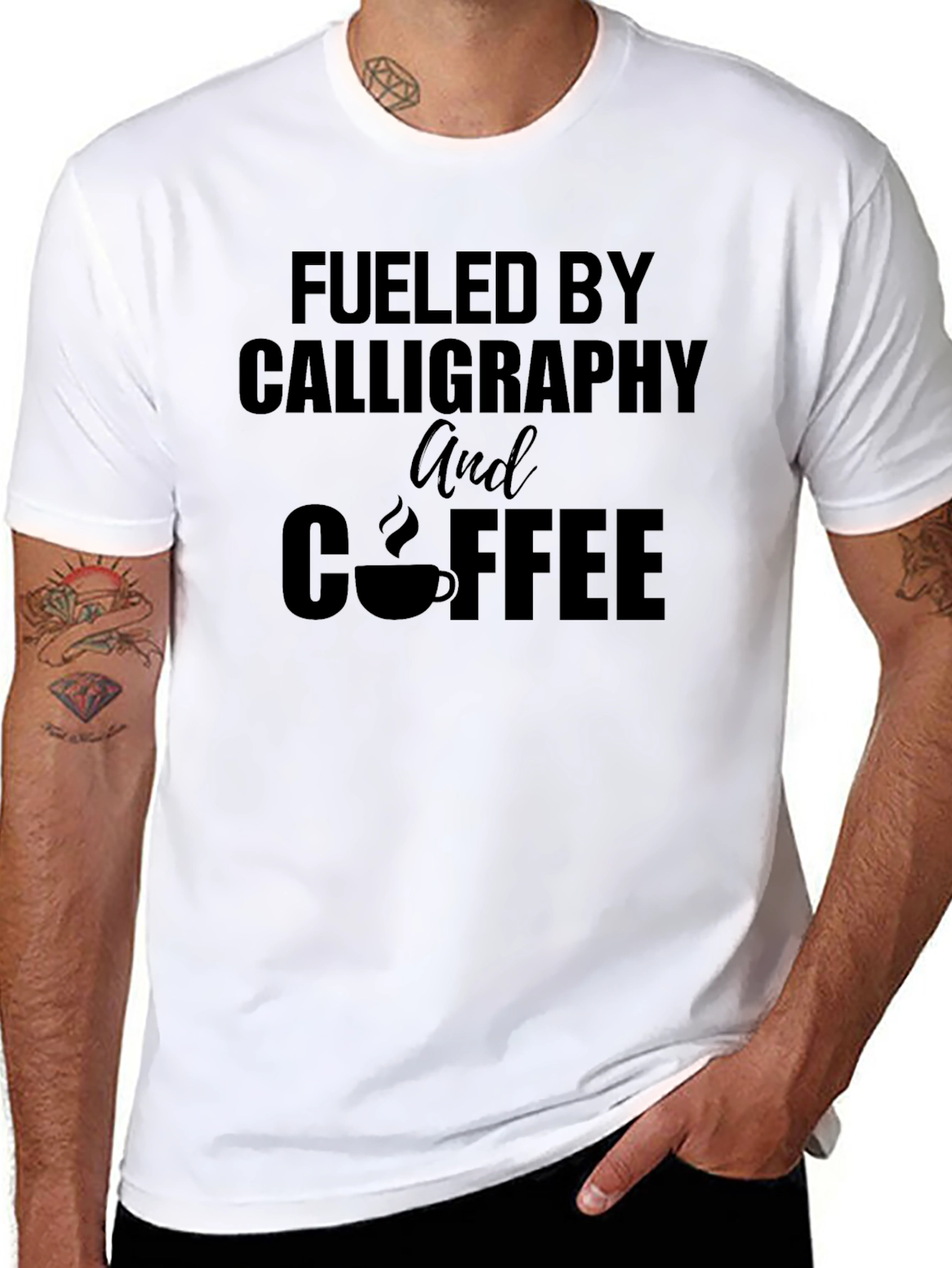 Fueled by Calligraphy & Coffee Black T-Shirt