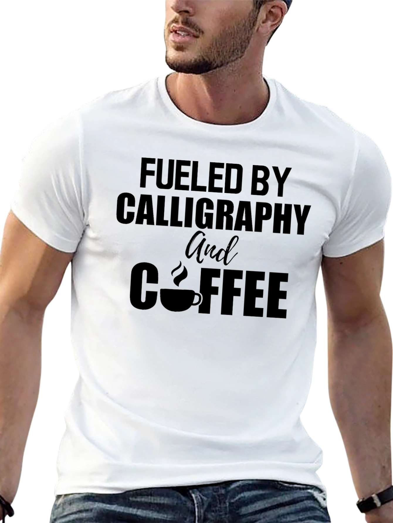 Fueled by Calligraphy & Coffee Black T-Shirt