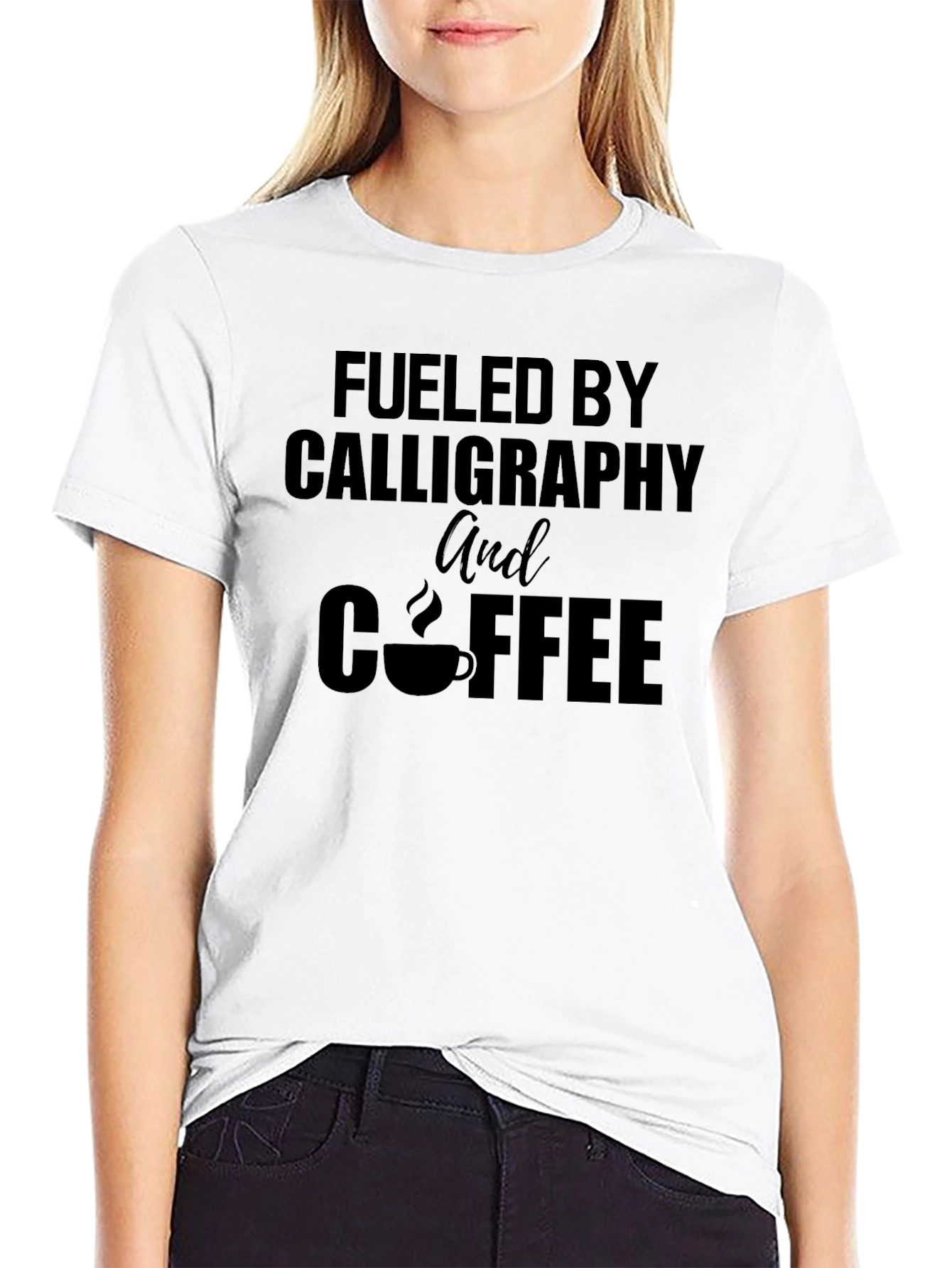 Fueled by Calligraphy & Coffee Black T-Shirt