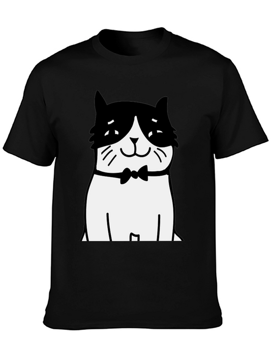 Cat Bowtie T-Shirt - Black Graphic Tee