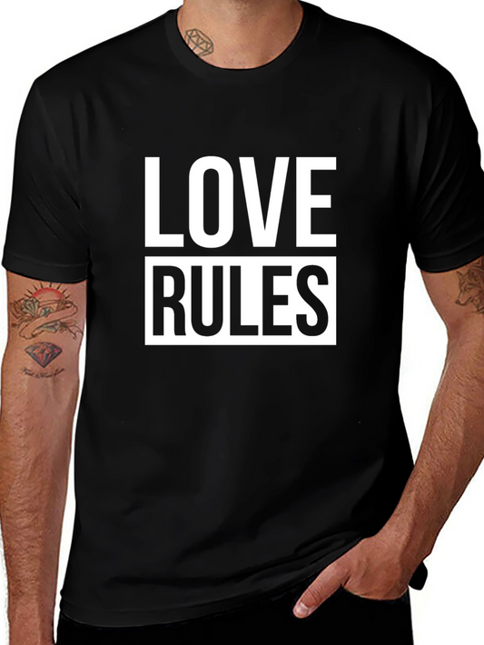Love Rules Graphic Black T-Shirt