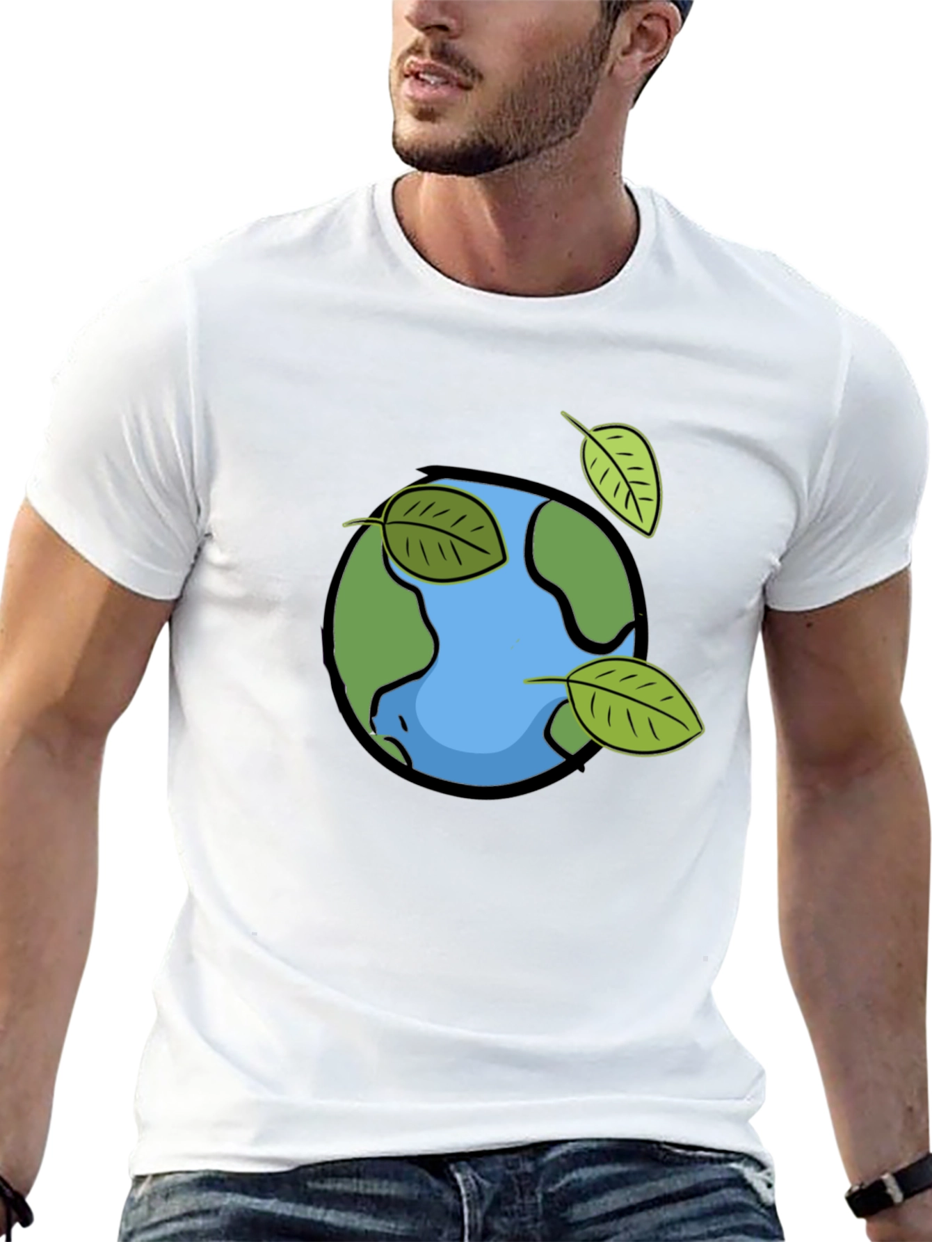 Eco Earth Graphic Tee - Black Cotton T-Shirt