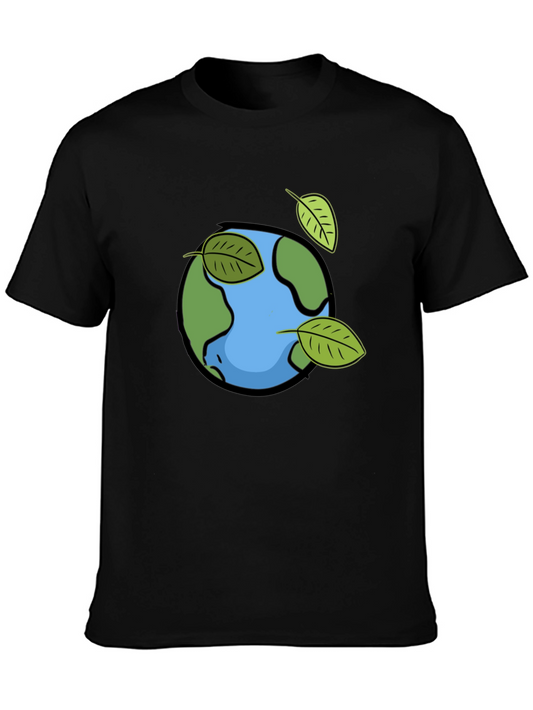 Eco Earth Graphic Tee - Black Cotton T-Shirt