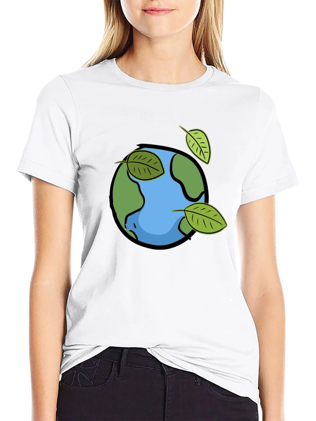 Eco Earth Graphic Tee - Black Cotton T-Shirt