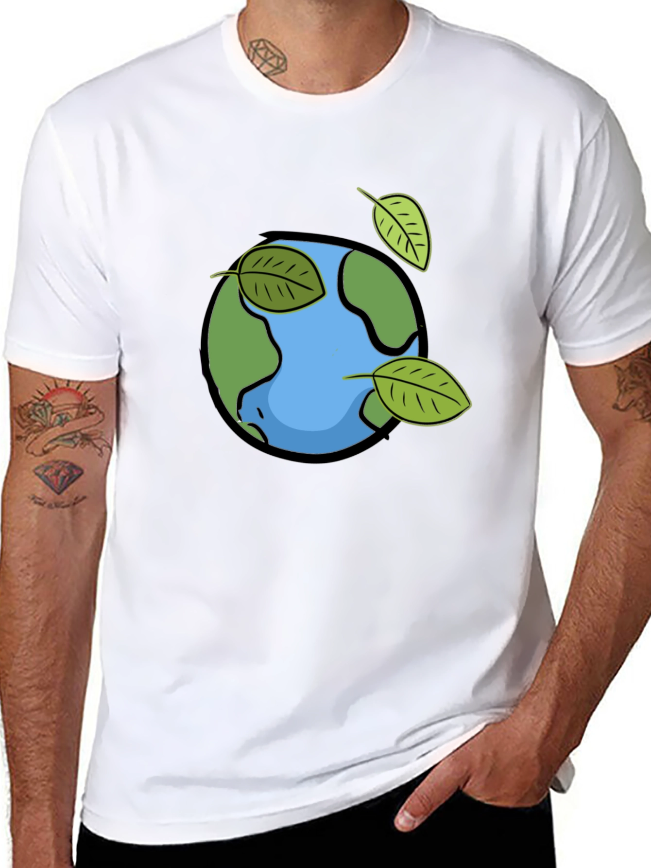 Eco Earth Graphic Tee - Black Cotton T-Shirt