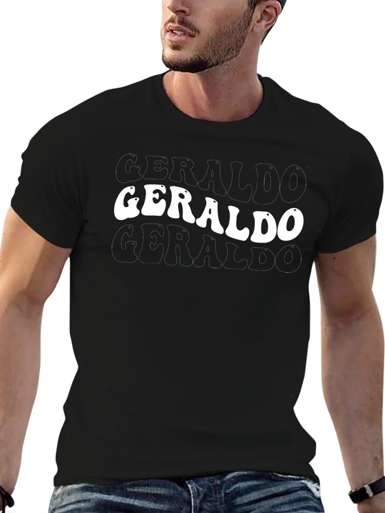 Retro Geraldo T-Shirt - Black Graphic Tee