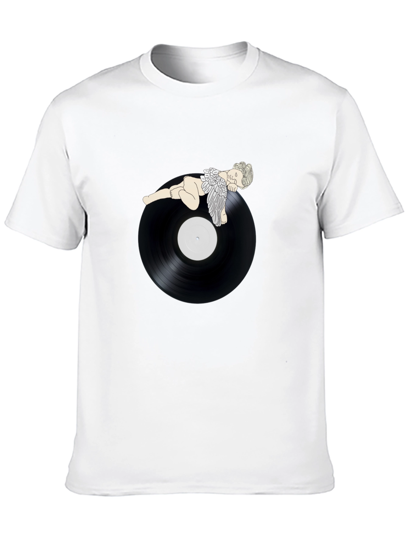 Angel On Record Black T-Shirt