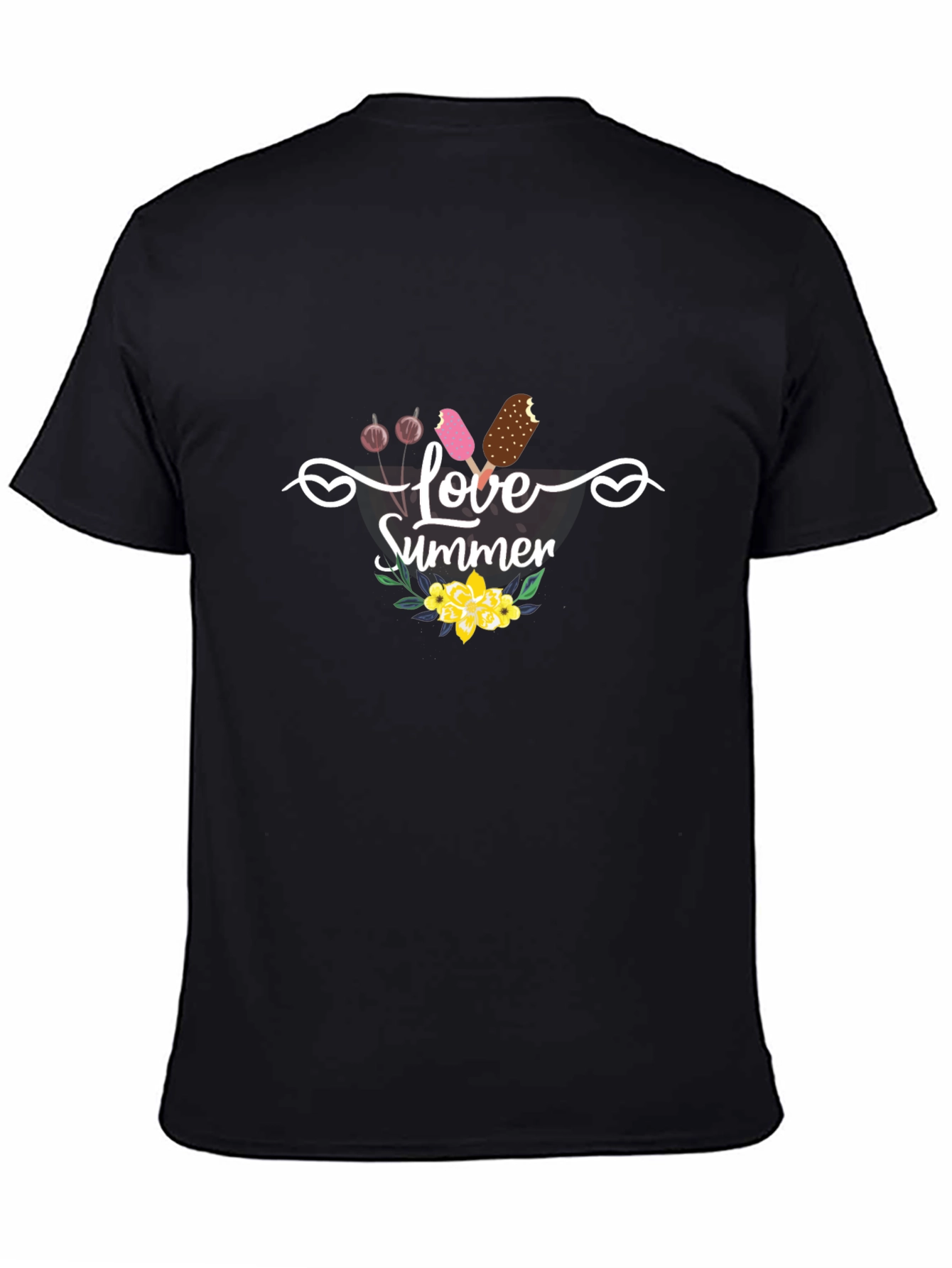 Love Summer Graphic Tee - Black Unisex T-Shirt