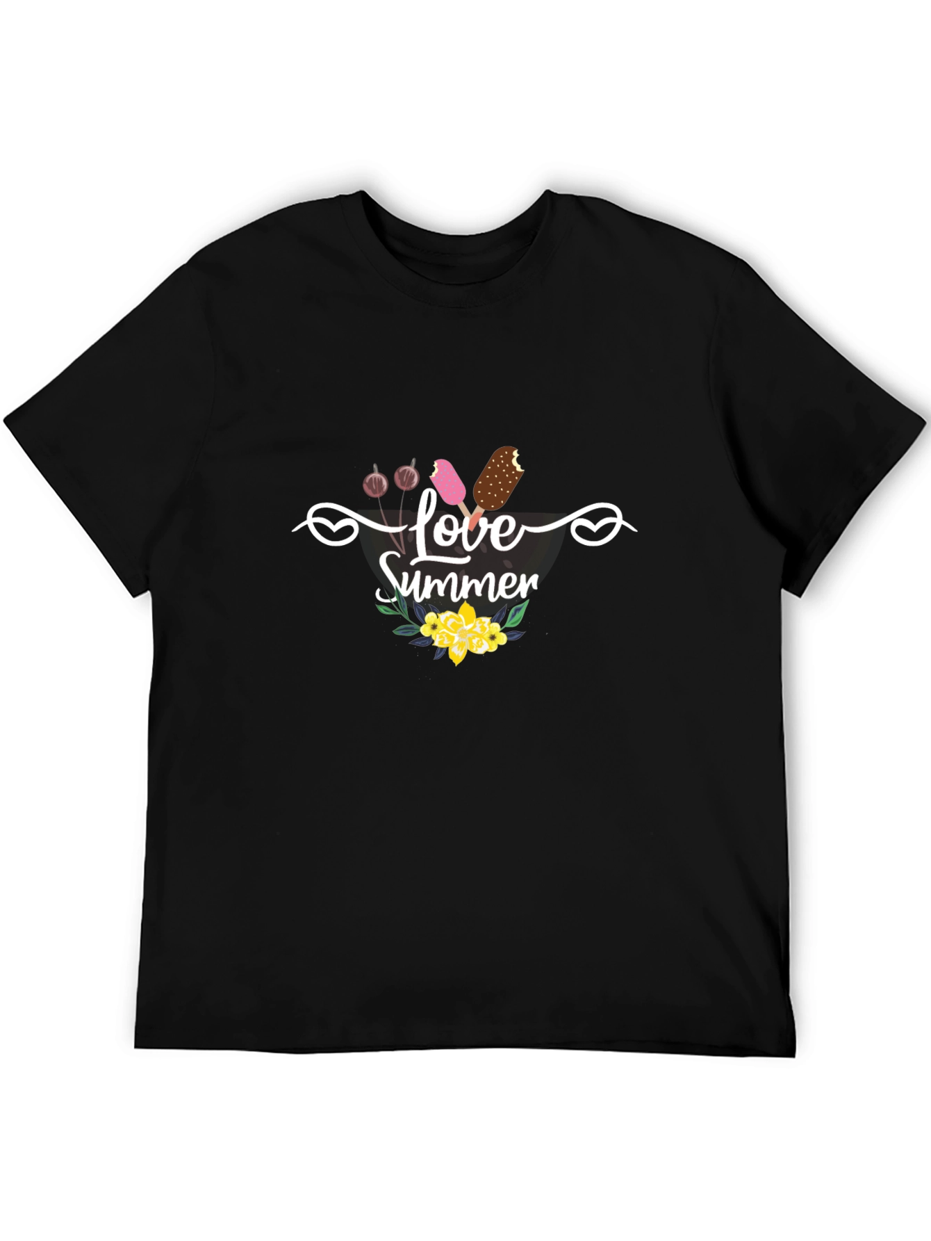 Love Summer Graphic Tee - Black Unisex T-Shirt