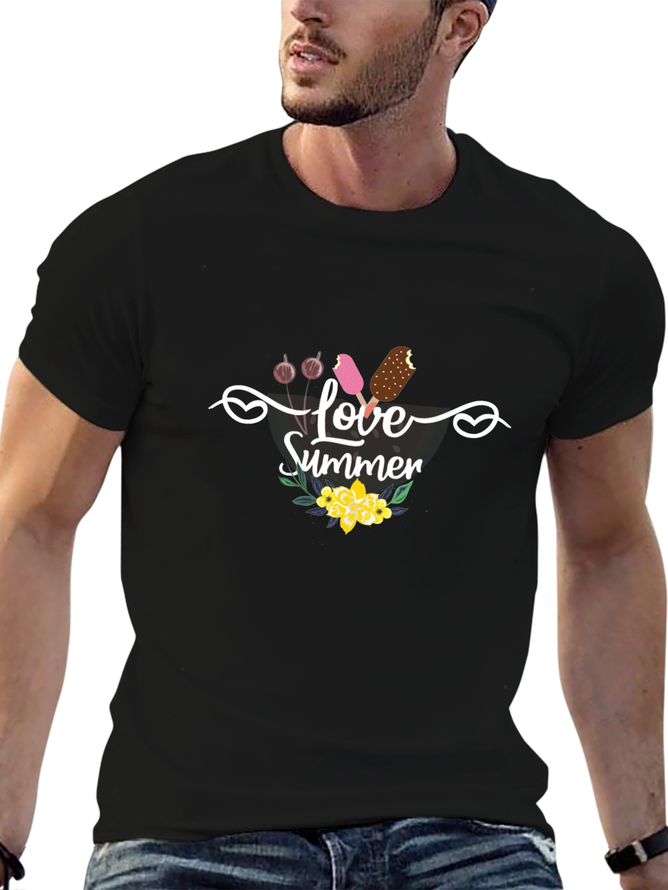 Love Summer Graphic Tee - Black Unisex T-Shirt