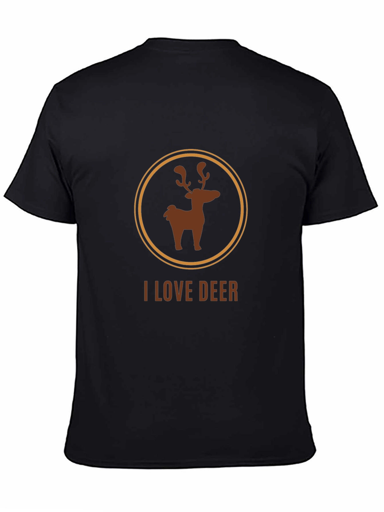 I Love Deer Graphic Tee - Black Cotton Blend