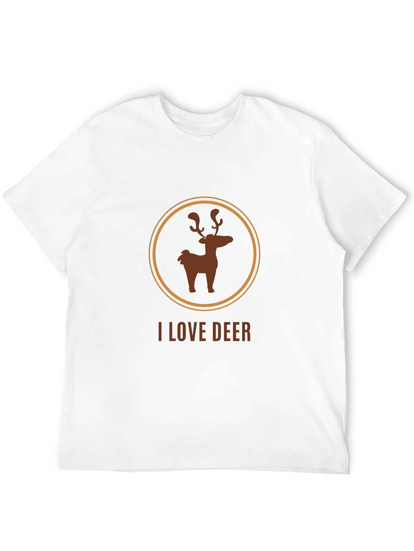 I Love Deer Graphic Tee - Black Cotton Blend