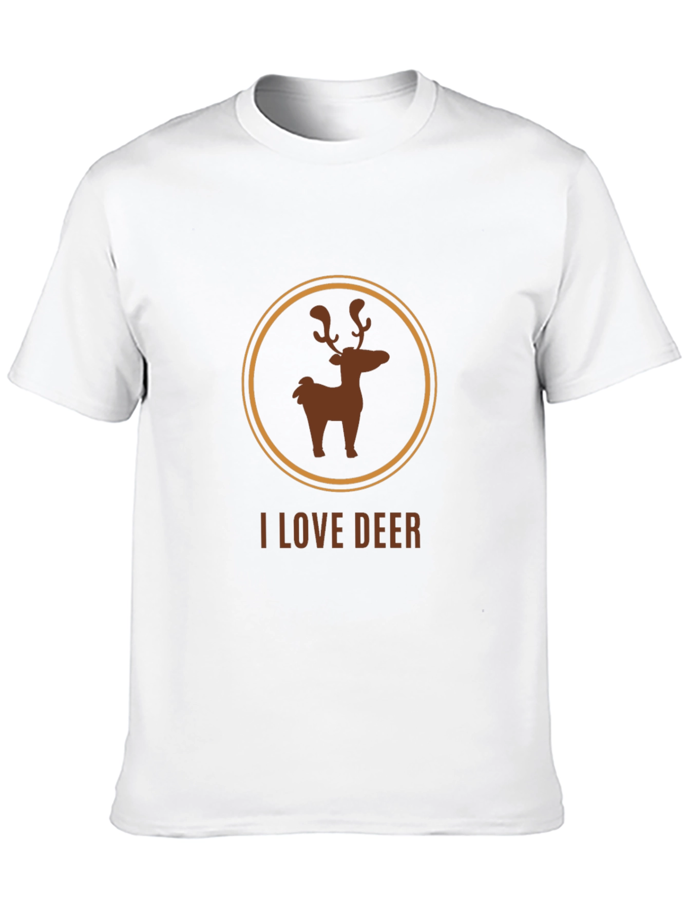I Love Deer Graphic Tee - Black Cotton Blend