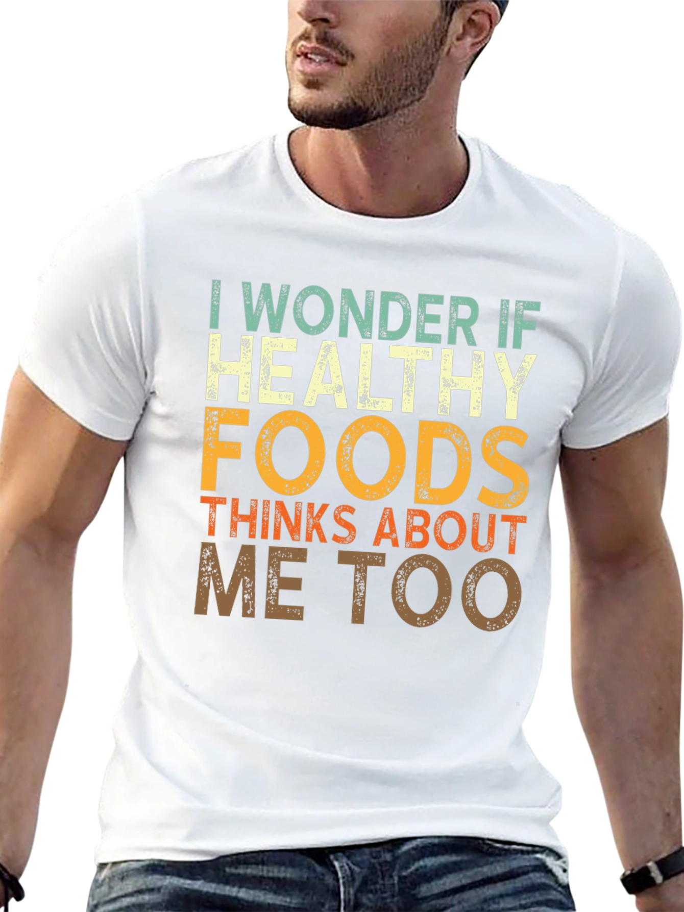 I Wonder If Healthy Foods Funny Graphic Tee