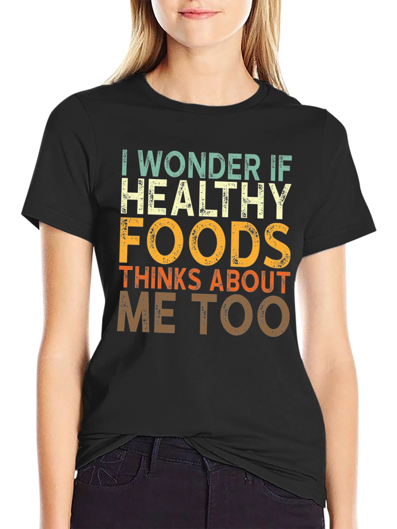 I Wonder If Healthy Foods Funny Graphic Tee