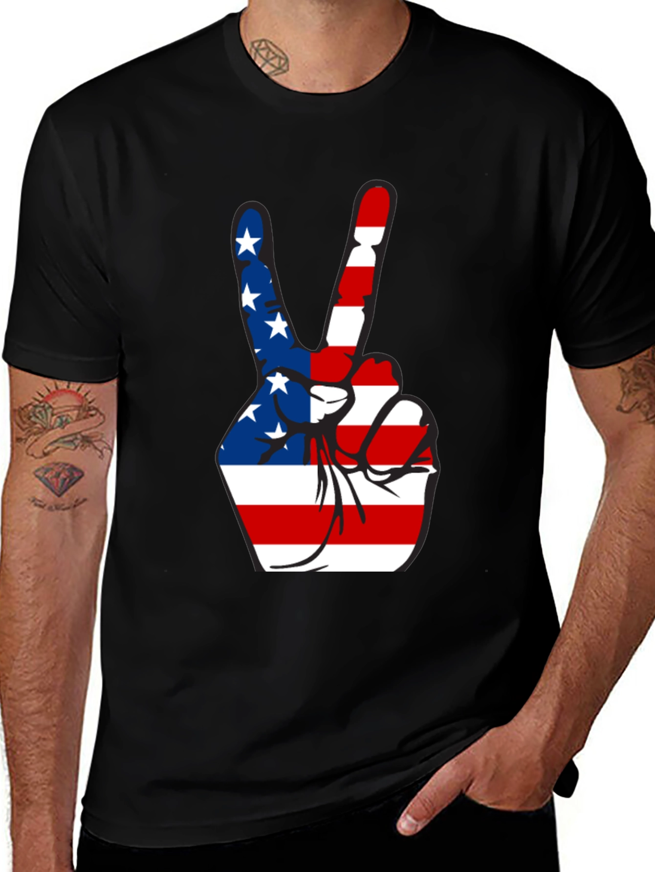 Patriotic Peace Sign Graphic Tee