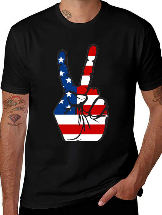 Patriotic Peace Sign Graphic Tee