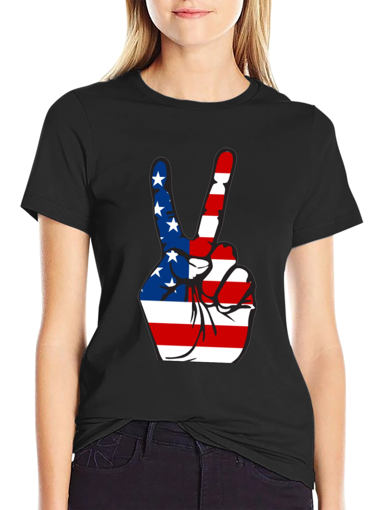 Patriotic Peace Sign Graphic Tee