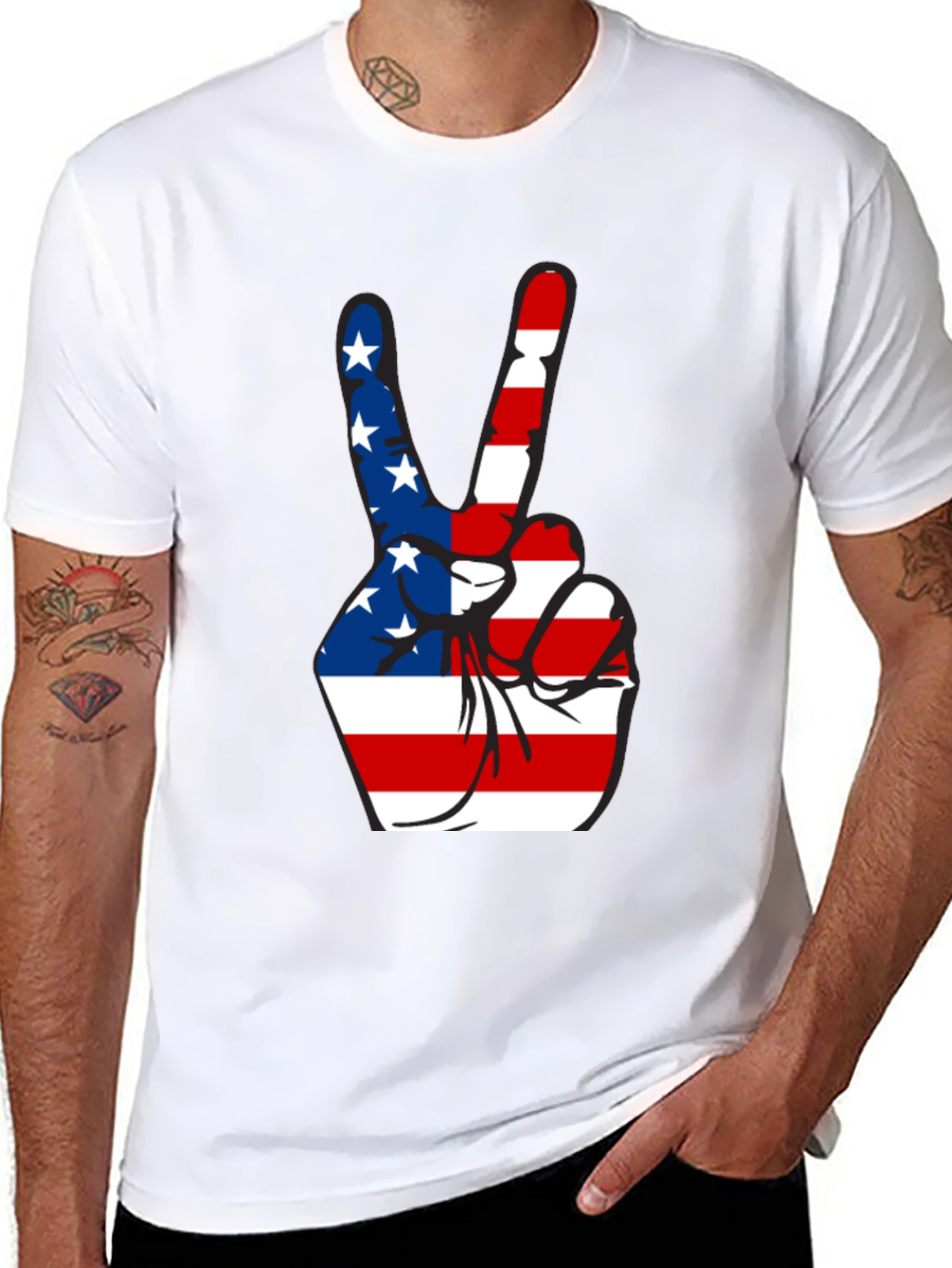 Patriotic Peace Sign Graphic Tee
