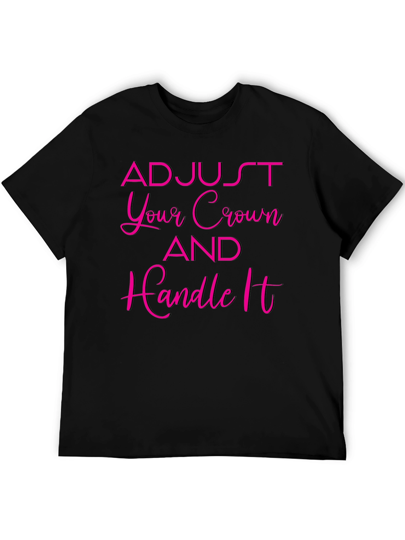 Adjust Your Crown Black Graphic Tee