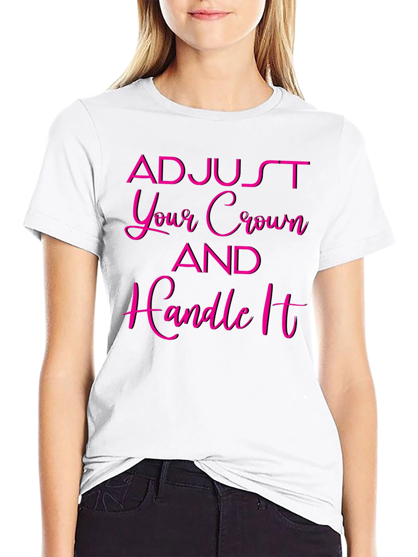 Adjust Your Crown Black Graphic Tee