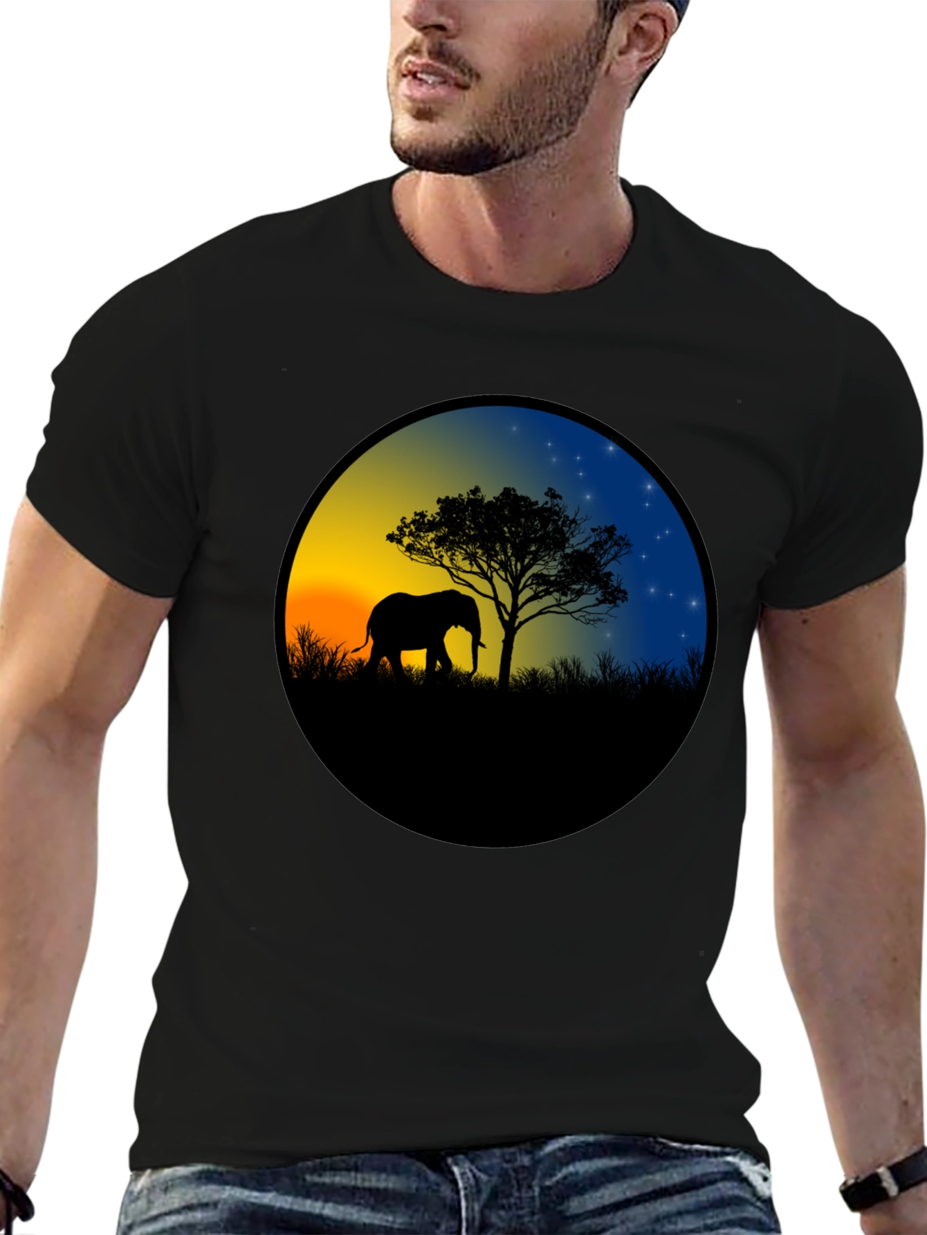 Elephant Silhouette Sunset T-Shirt