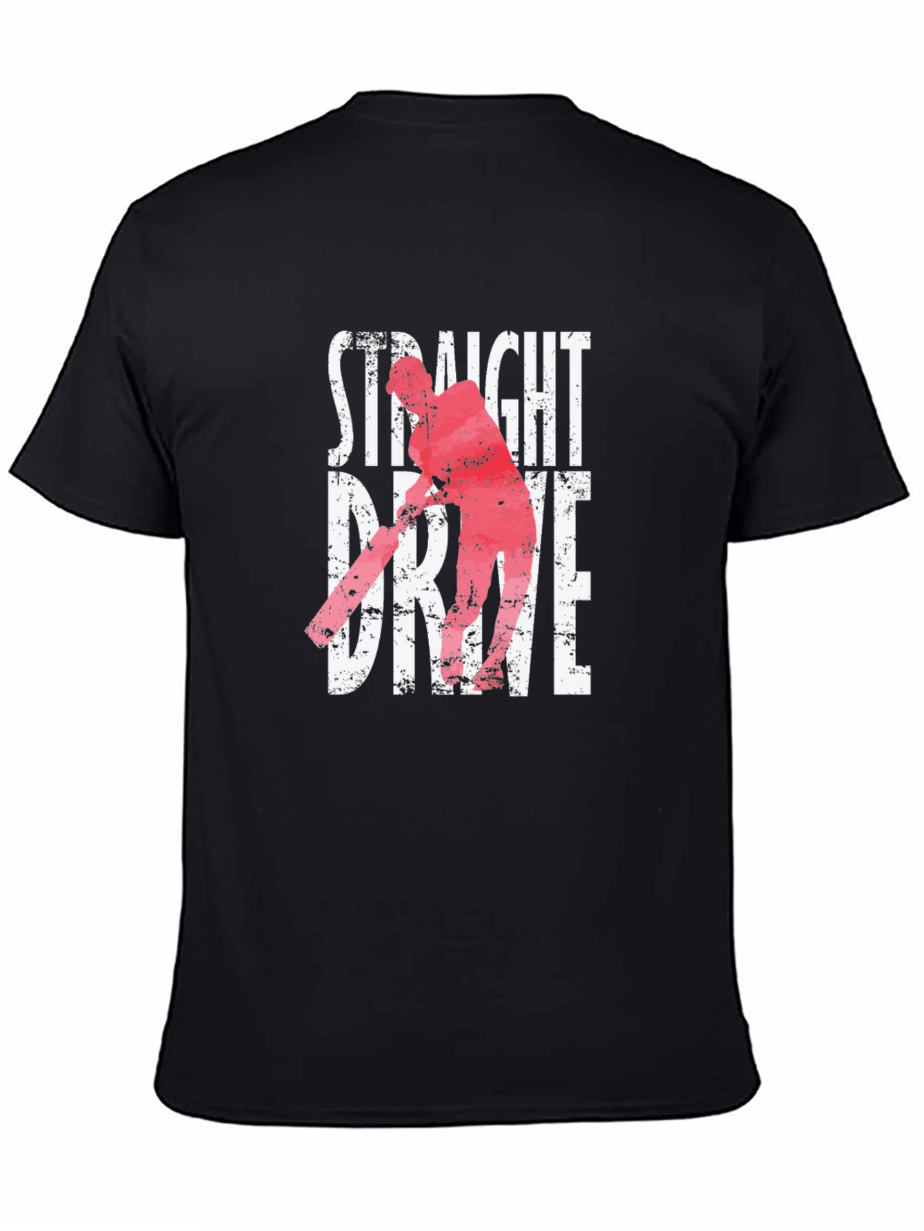 Straight Drive Cricket Graphic Tee - Black