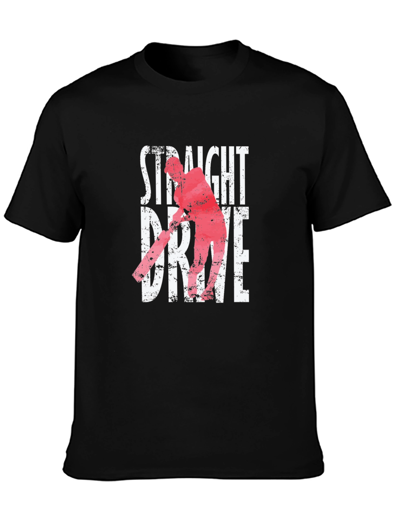 Straight Drive Cricket Graphic Tee - Black