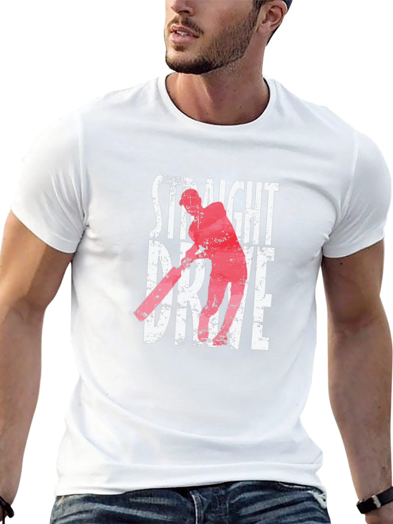 Straight Drive Cricket Graphic Tee - Black