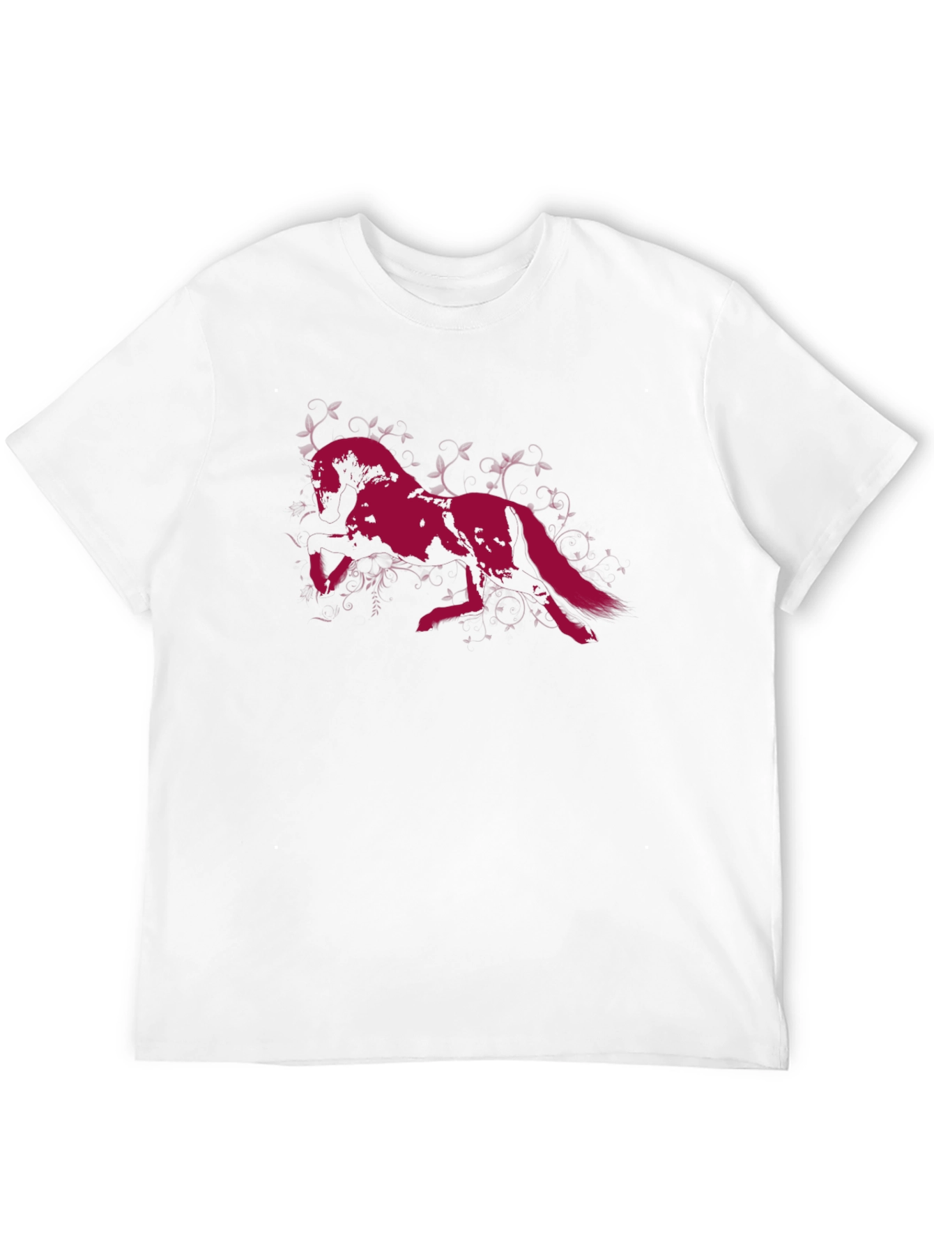 Black T-Shirt with Running Wolf Graphic